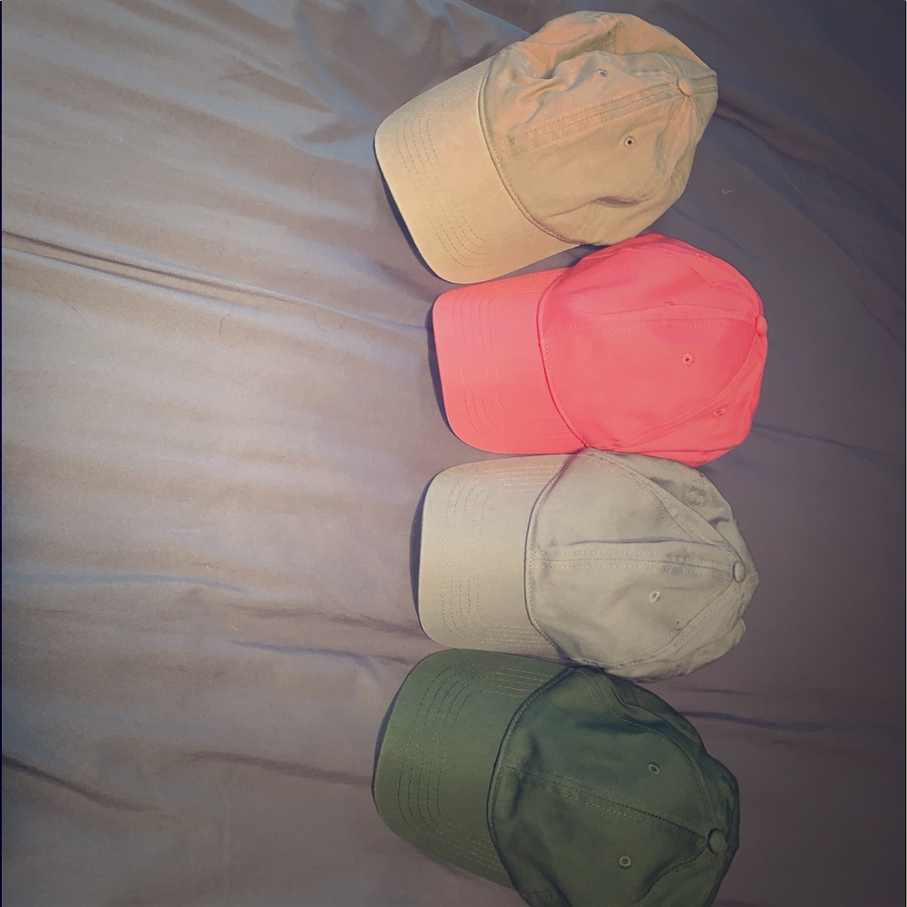 Clean, barley worn blank ball caps.